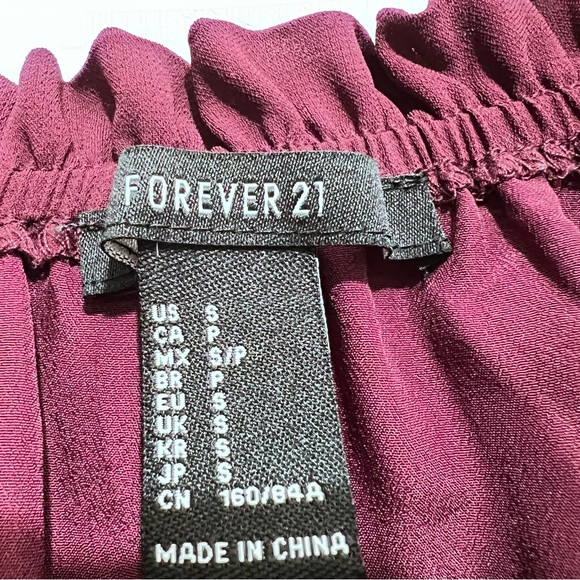Forever 21 off the shoulder top burgundy : Box 007: - Picture 4 of 7